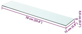 vidaXL Ράφι Πάνελ Διάφανο 70 x 15 εκ. Γυάλινο