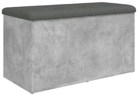 vidaXL Παγκάκι Αποθήκευσης Γκρι Σκυροδεμ. 82x42x45 εκ. Επεξεργ. Ξύλο