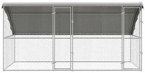 vidaXL Κλουβί Σκύλου με αποθήκευση 2 pcs Ασημί 4 x 2 x 2 m Ατσάλι