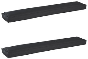 vidaXL Μαξιλάρια Παλετών για Πάγκο 2 τεμ Μαύρο 200x40x8 cm Πολυεστέρα