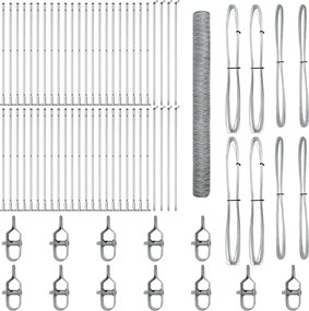 vidaXL Στύλος Περιφράξεων Ασημί 100 x 1,5 m (36 mm πλέγμα) Ατσάλι