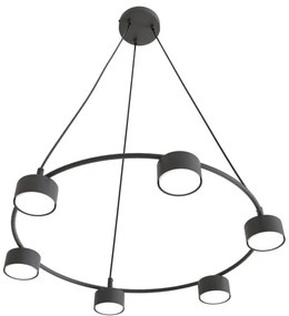 Κρεμαστό Φωτιστικό Οροφής 6xGX53 Φ64cm Starlit Emibig -1372/6-Μαύρο 1372/6