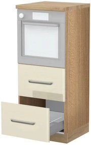 Επιδαπέδιο ντουλάπι φούρνου ψηλό Modena K14-60-2MB-Καρυδί - Μπεζ - 60.00Χ60.00Χ148.00cm