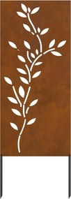 vidaXL Οθόνη Ιδιωτικότητας Κήπου Floral Σκ rusty 50 x 140 εκ
