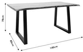 Τραπέζι Miles pakoworld μασίφ ξύλο 4εκ καρυδί-πόδι μαύρο 140x80x78εκ - Ξύλο - 113-000027