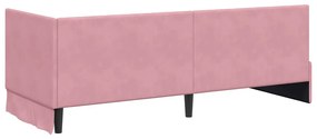 vidaXL Κρεβάτι Γωνίας με κεφαλάρι Ροζ 80 x 200 cm Βελούδο