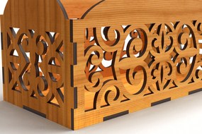 Σετ των 2 Intra απο ξύλο plywood  Χρώμα wenge 3mm-4mm πάχος - Διακοσμητικό κουτί δώρου Ξύλινο κουτί κοπής με λέιζερ Δίασταση 6x6 cm INTRAFABR-66883330