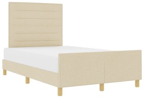 vidaXL Κρεμ Κρεβάτι 140x190 εκ Υφάσμα