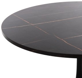 ΤΡΑΠΕΖΙ ΤΡΑΠΕΖΑΡΙΑΣ ROLLO HM9421.02 ΣΤΡΟΓΓΥΛΟ BLACK MARBLE Φ90x74 εκ. (1 Τεμμάχια)