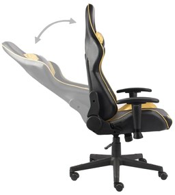 vidaXL Καρέκλα Gaming Περιστρεφόμενη Χρυσή PVC