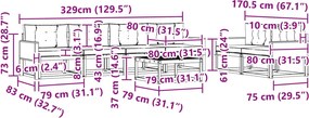 vidaXL Σειρά Καναπέ Εξωτερικού με μαξιλάρι 7 pcs Φυσικό και Μπεζ