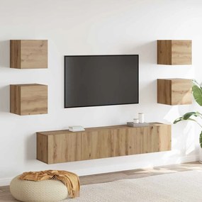 vidaXL Ντουλάπι TV 6 pcs Καφέ 160 x 30 x 30 εκ. Επεξεργασμένο ξύλο