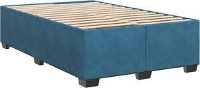vidaXL Κρεβάτι Boxspring με Στρώμα Μπλε 120x200 εκ. Βελούδινο