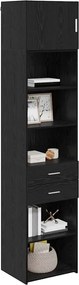 vidaXL Highboard Μαύρη Οξυά 50 x 42,5 x 225 εκ Επεξεργασμένο ξύλο