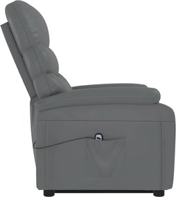 vidaXL Πολυθρόνα Ανακλινόμενη Ανθρακί από Συνθετικό Δέρμα