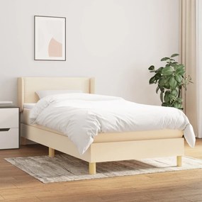 ΚΡΕΒΑΤΙ BOXSPRING ΜΕ ΣΤΡΩΜΑ ΚΡΕΜ 100 X 200 ΕΚ. ΥΦΑΣΜΑΤΙΝΟ 3130174