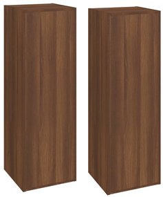 vidaXL Έπιπλα Τηλεόρασης 2 τεμ. Καφέ Δρυς 30,5x30x90 εκ. Επεξ. Ξύλο