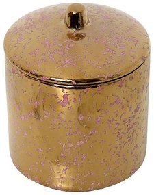 Διακοσμητικό Δοχείο Με Καπάκι ROD205K4 10x10x10,5cm Pink-Gold Espiel Κεραμικό