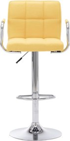 vidaXL Καρέκλα Μπαρ Κίτρινη Υφασμάτινη