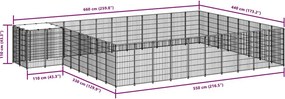 vidaXL Σπιτάκι Σκύλου Μαύρο 25,41 μ² Ατσάλινο