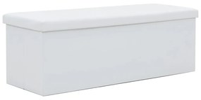 vidaXL Πάγκος Αποθήκευσης Λευκός 110 x 38 x 38 εκ. Συνθετικό Δέρμα