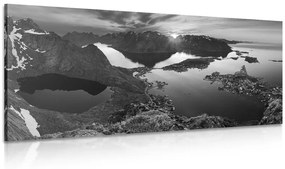 Εικόνα μαγευτικό πανόραμα βουνού σε ασπρόμαυρο - 120x60