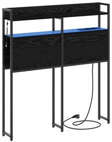 vidaXL Κεφαλάρι Αποθήκης με ράφι Μαύρη δρυς 75 cm Επεξεργασμένο ξύλο