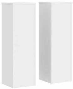 vidaXL Βάσεις Φυτών 2 τεμ. Λευκές 25x25x80 εκ. από Επεξεργασμένο Ξύλο