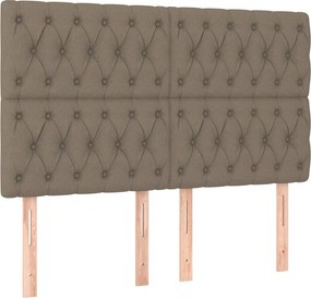 vidaXL Κρεβάτι Boxspring με Στρώμα Taupe 140x190 εκ. Υφασμάτινο