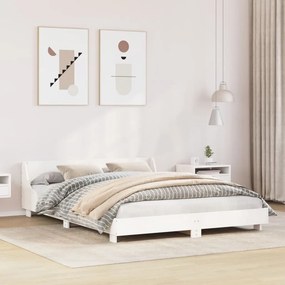 vidaXL Σκελετός Κρεβ. Χωρίς Στρώμα Λευκό 160x200 εκ Μασίφ Πεύκο