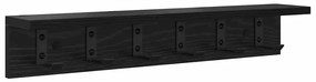 vidaXL Τοίχου Κρεμάστρα με ράφι Μαύρη δρυς 60 x 10.5 x 10.5 εκ