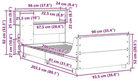 ΣΚΕΛΕΤΟΣ ΚΡΕΒ. ΧΩΡΙΣ ΣΤΡΩΜΑ ΚΑΦΕ ΚΕΡΙΟΥ 90X200 ΕΚ ΜΑΣΙΦ ΠΕΥΚΟ 3323670