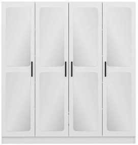 Ντουλάπα Τετράφυλλη Kale 506MNR2446 180x52x190cm White Τετράφυλλη