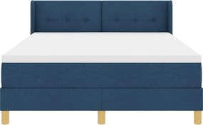 vidaXL Κρεβάτι με ελατήρια με στρώμα Μπλε 200 x 140 cm ύφασμα