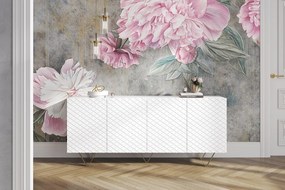 Μπουφές Sky Λευκό Ματ + Χρυσά Πόδια 190x83x42cm με 4 ντουλάπια &amp; τρίγωνα πόδια - BOG4589