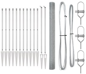 vidaXL Φράχτης Welded Wire  με 13 Σπόρους 1.6x25 μ Γαλβανισμένος Χάλυβας