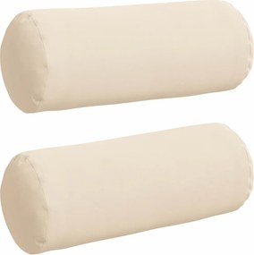 vidaXL Μαξιλάρια Στήριγμα 2 pcs Μπεζ Ø 15 x 40 εκ Ύφασμα Μικροΐνας