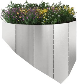 vidaXL Περίγραμμα γκαζόν 4 τμχ. 100 x 45 cm Ατσάλι Ασημί