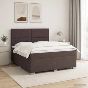 vidaXL Κρεβάτι box spring με στρώμα Σκούρο Καφέ 180 x 200 cm Ύφασμα