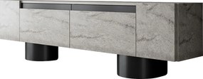Έπιπλο Τηλεόρασης Τραβερτίνη / Μαύρο CLAADA 180x30x16