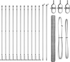 vidaXL Στύλος Περιφράξεων Ασημί 25 x 1,4 μ. (36 μμ πλέγμα) Ατσάλι
