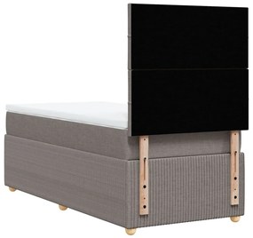 vidaXL Κρεβάτι Boxspring με Στρώμα Taupe 90x200 εκ. Υφασμάτινο