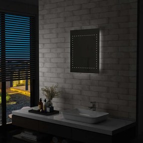 Καθρέφτης Μπάνιου Τοίχου με LED 50 x 60 εκ. - Ασήμι