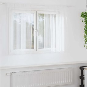 vidaXL Κουρτίνες με κουρτίνες 2 pcs Λευκό Πολυεστέρας