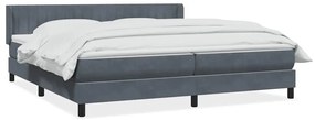 Box Spring Κρεβάτι με στρώμα Σκούρο γκρι 200x220 cm Βελούδινο - Γκρι