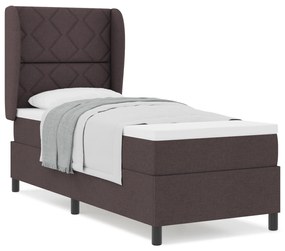 vidaXL Κρεβάτι Box Spring με Ματράς - Σκούρο Καφέ, 80x200 εκ., Ύφασμα