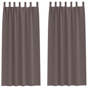 vidaXL Κουρτίνες 2 pcs Σκούρο καφέ Σκούρο καφέ 245 x 140 εκ.