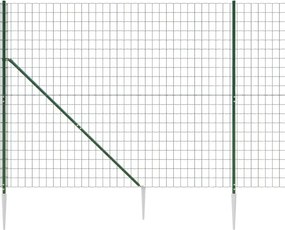 vidaXL Συρματόπλεγμα Περίφραξης Πράσινο 1,8 x 25 μ. με Καρφωτές Βάσεις
