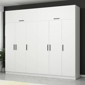 Εξαφυλλη Ντουλαπα με Πατάρι Λευκο KALEO 52x270x235