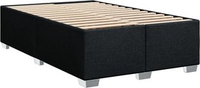 vidaXL Κρεβάτι Boxspring με Στρώμα Μαύρο 120x200 εκ. Υφασμάτινο